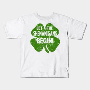 Let The Shenanigans Begin Funny St Patrick's Day Irish Kids T-Shirt